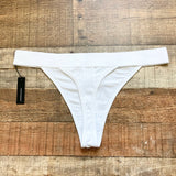Lounge White Ribbed Thong NWT- Size XL (we have matching bra)