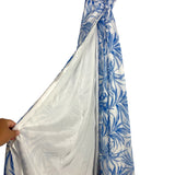 Luxxel White/Blue Tropical Palm Print Wrap Maxi Dress- Size S
