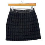 En Saison Black Tweed Faux Leather Trim Mini Skirt - Size XS (We Have Matching Top!)