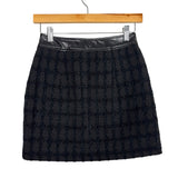 En Saison Black Tweed Faux Leather Trim Mini Skirt - Size XS (We Have Matching Top!)