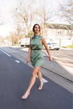 Abercrombie & Fitch Green Satin Dress NWT- Size S