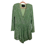 Melissa Mercedes x ELOQUII Light Green Sequin Back Cutout Romper - Size 14 (See Notes)