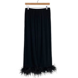 Sleeper Black Ostrich Feather Trim Pajama Set NWT- Size L