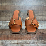 J Crew Callie Leather Buckle Sandals- Size 9 (sold out online)