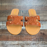 Lemonade Cognac Wifey Material Sandals NWOT - Size 9