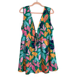 Cupshe Palm Print Tie Back Cover Up Dress- Size XL