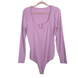 Abercrombie & Fitch Pink Ribbed Wire U-Ring Bodysuit- Size XL