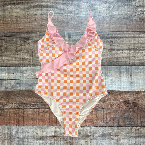 Caden Lane Checker Print Swimsuit - Size S (Sold Out Online!)
