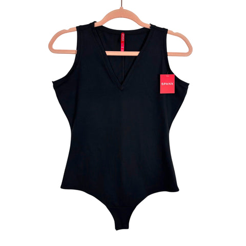 Spanx Classic Black V-neck Tank Bodysuit NWT - Size M