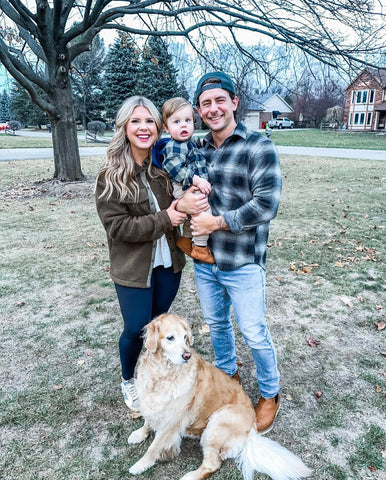 Express Grey/Black Plaid Shirt - Size Men's L