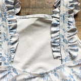 Minnow x Brock Collection White with Blue Floral Print and Ruffle Straps One Piece- Size 5T/6T (see notes)