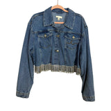 River Island Denim Jacket with Rhinestone Trim- Size 18/US 14