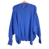 Free People Blue Exposed Seam Tunic Sweater- Size M (see notes)
