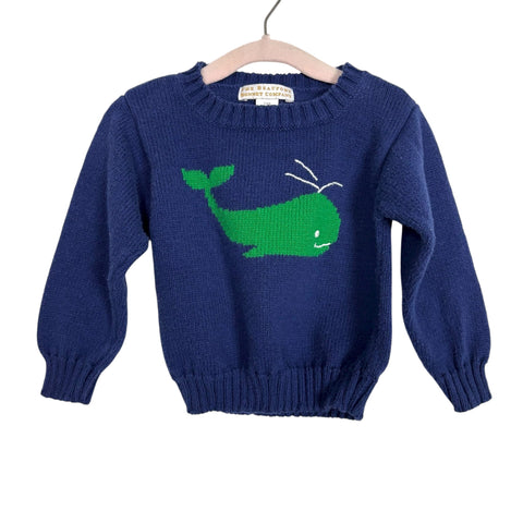 The Beaufort Bonnet Company Blue Whale Sweater - Size 12/18M