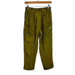 Grizas Green/Yellow Linen Cropped Pants NWT- Size XS (Inseam 24”)