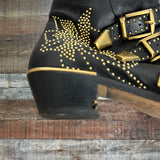 Chloe Black Studded Leather Buckle Ankle Booties- Size 39 (see notes)