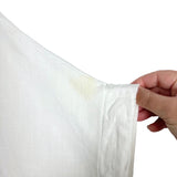 Umgee White Linen V-Neck Raw Hem Tunic Top- Size L (see notes)