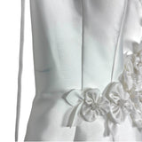 Azazie Atelier Off White Floral Pearl Tie Strap Dress- Size 4 (see notes)