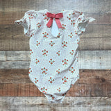 Minnow Red Floral Printed One Piece- Size 3/4T