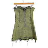 Darker Wave Green Acid Washed Strapless Dress - Size ~S (No Size Tag, Fits Like A Small)