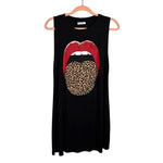 Lauren Moshi Black Rolling Stones Tank Dress/Cover Up- Size S (see notes)