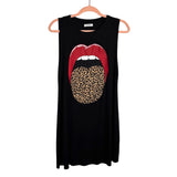 Lauren Moshi Black Rolling Stones Tank Dress/Cover Up- Size S (see notes)