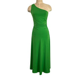 Scoop Green One Shoulder with Built In Shelf Liner and Side Ruching Dress- Size XS