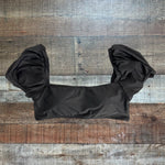 No Brand Black Puff Sleeves Tie Back Swim Top - Size M