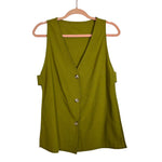 No Brand Army Green Button Tank with Open Sides and Shorts Set- Size S (sold as a set)