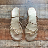 Kaanas Gold Strappy Kapok Sandals- Size 8 (like new condition, sold out online)