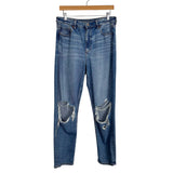 American Eagle Strigid Medium Wash Ripped Knee Mom Jeans- Size 10 (Inseam 29”)