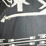 BB Dakota Black and White Printed Faux Fur Hooded Adjustable Back Hem Jacket- Size S (see notes)