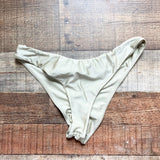 No Brand Tag (House of Harlow) Moss Green Shimmer Cinched Back Bikini Bottoms- Size ~S (see notes, we have matching top, sold out online)
