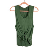 Lululemon Dark Sage with Built-In Padded Bra and Front Tie Tank- Size 8