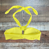Aerie Neon Ribbed Bandeau Padded Halter Tie Bikini Top- Size S (we have matching bottoms)