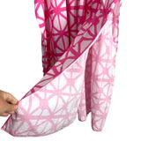 Sheridan French Pink/White Pattern with Smocked Elastic Waist Caftan Dress- Size 8 (see notes)