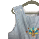 Bailey Boys Light Blue Gingham Turkey Outfit - Size ~2T (No Size Tag, Fits Like A 2T, See Notes)