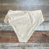 Watercolors By Kenny Flowers White Floral Jacquard Bikini Bottoms NWT - Size L (sold out online)