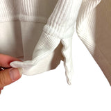 No Brand White Ribbed Sweatshirt- Size M (see notes)
