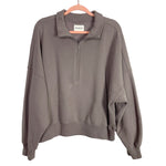 Abercrombie & Fitch Soft A&F Max Essentials Taupe Gray Half Zip Pullover- Size XL (see notes)