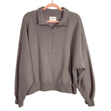 Abercrombie & Fitch Soft A&F Max Essentials Taupe Gray Half Zip Pullover- Size XL (see notes)
