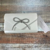Azazie White Bow Decor Rhinestone Clutch Bag NWT (see notes)
