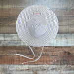 Ruffle Butts White/Blue Stripped Hat - Size 0-12M