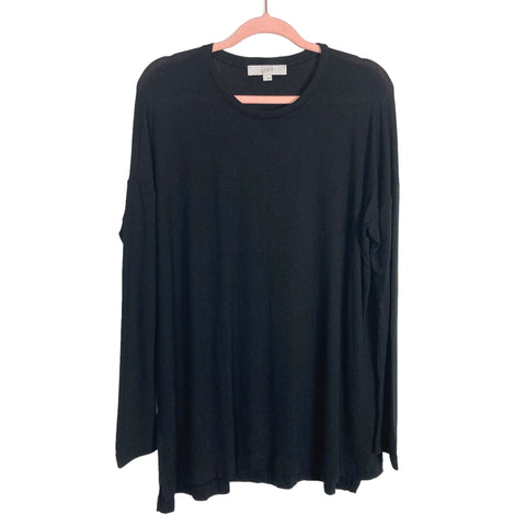 LOFT Black Long Sleeve Tunic Sweater Top- Size L