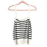 No Brand White/Black Striped Knit Tank- Size S