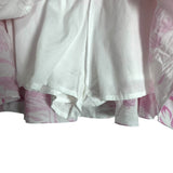 Pink Lily White Pink Printed Smocked Cropped Top Skort Set- Size L