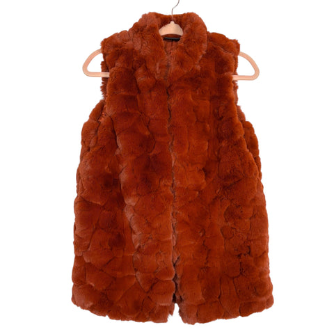 Rachel Zoe Brick Faux Fur Vest NWT - Size S
