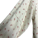 Aerie Cream Floral Side Slit Hem Sweatshirt- Size S (sold out online)