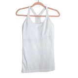 Lululemon White Ribbed with Built-In Shelf Bra Racerback Tank- Size 8 (see notes)