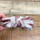 No Brand Mauve/Beige Striped Knotted Headband (see notes)